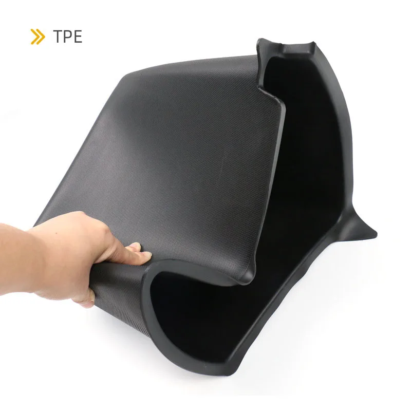 For Tesla Model Y Trunk Side Storage Bins Organizer Cargo Compartment Liners TPE Bucket With Carpet Lids