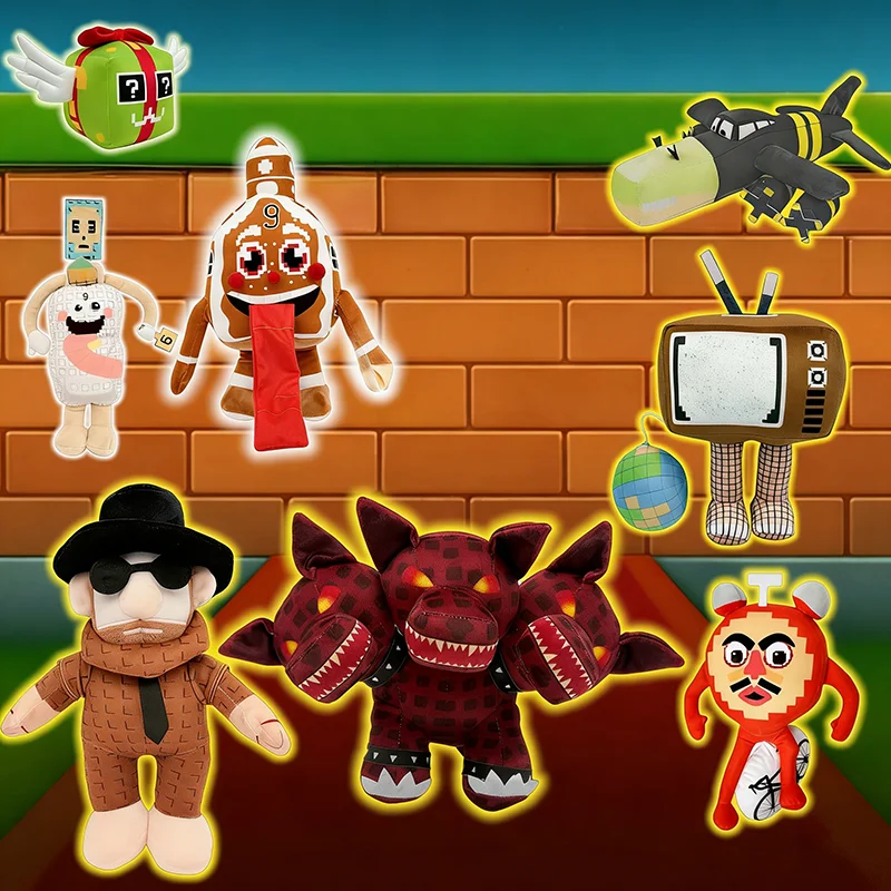 

Плюшевые игрушки-крокодилы из игры Brainrot: мягкие игрушки-персонажи для детей, подарок на день рождения, праздник, вечеринку