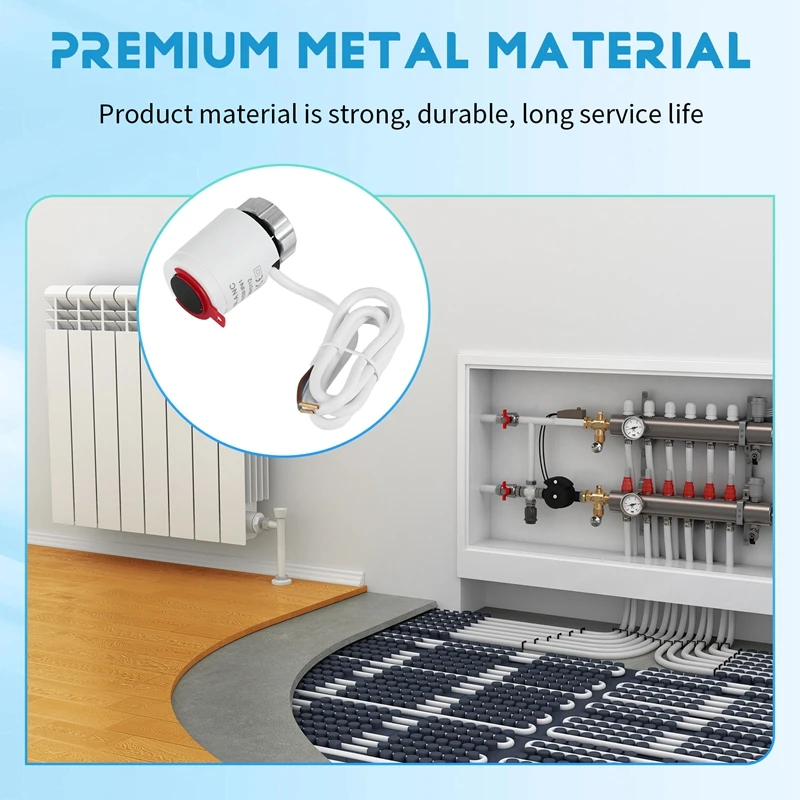 230V Normally Closed NC M30x1.5Mm Electric Thermal Actuator For Underfloor Heating TRV Thermostatic Radiator Valve