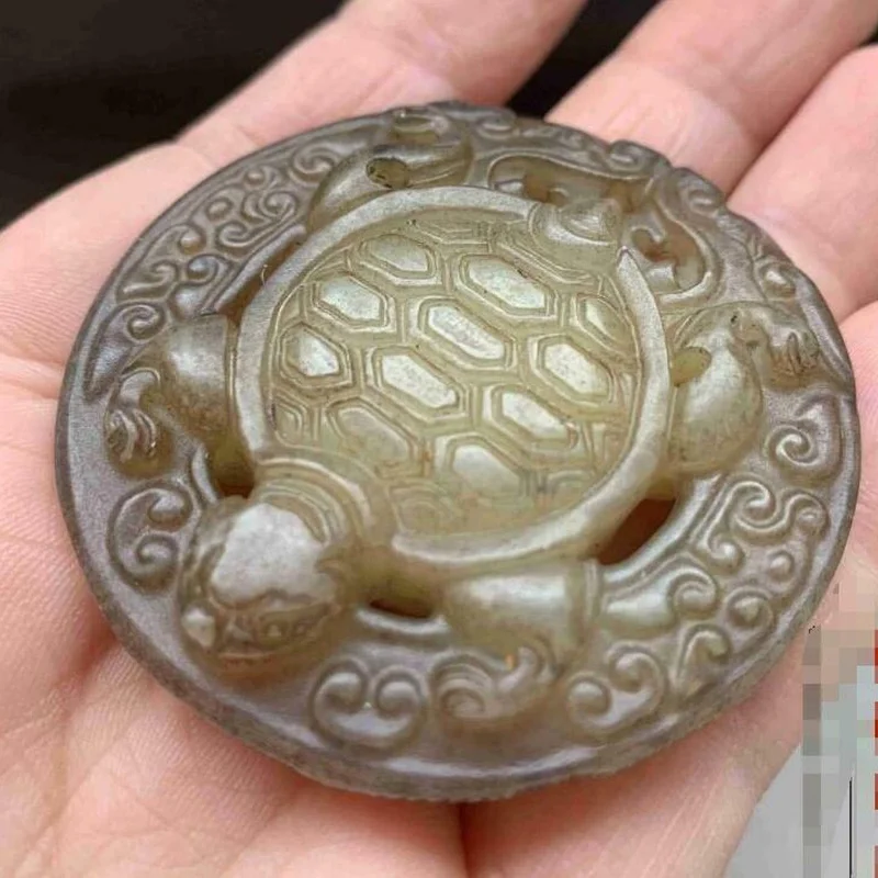 Chinese Jade Tortoise Statue Feng Shui Amulet Jade Ornaments exquisite handicraft