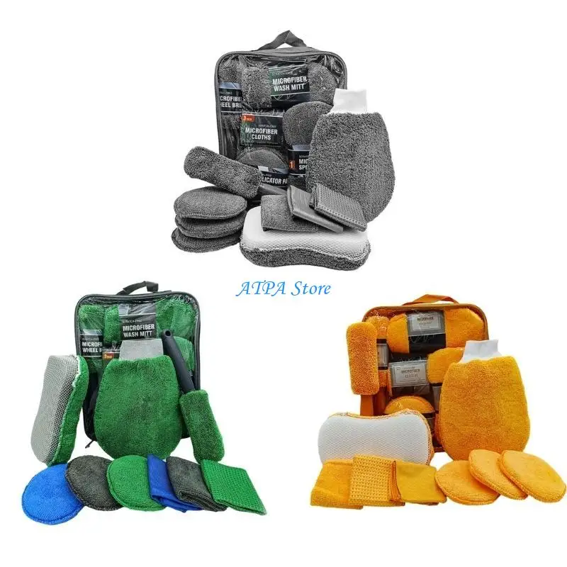 

U13C 9Pcs Car Cleaning Set Car Detailing Brush Towel Glove Auto Dashboard Air Outlet