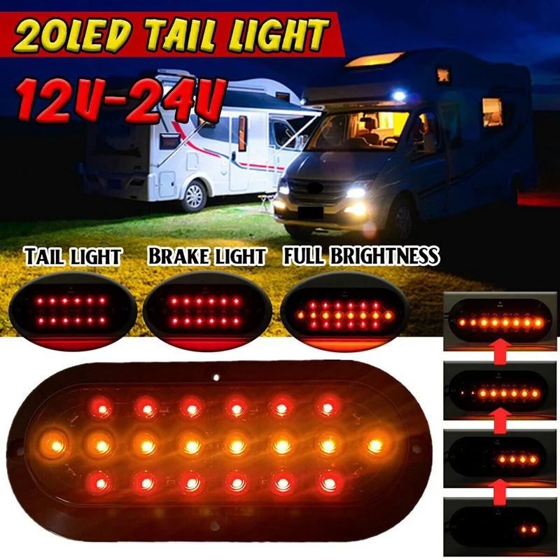 LED Trailer Truck Tail Light 12-24V Brake Stop Reverse Light Taillights Turn Signal Lamp For Lorry Van Caravan Camper