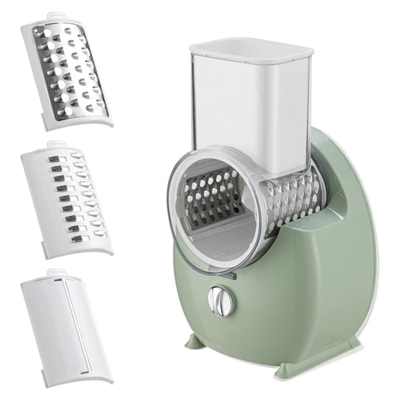 3-In-1 Electric Rotating Vegetable Slicer, USB Slicer, Automatic Chopper, Crushed Grater With 3 Blades, Vegetable Cutter Durable