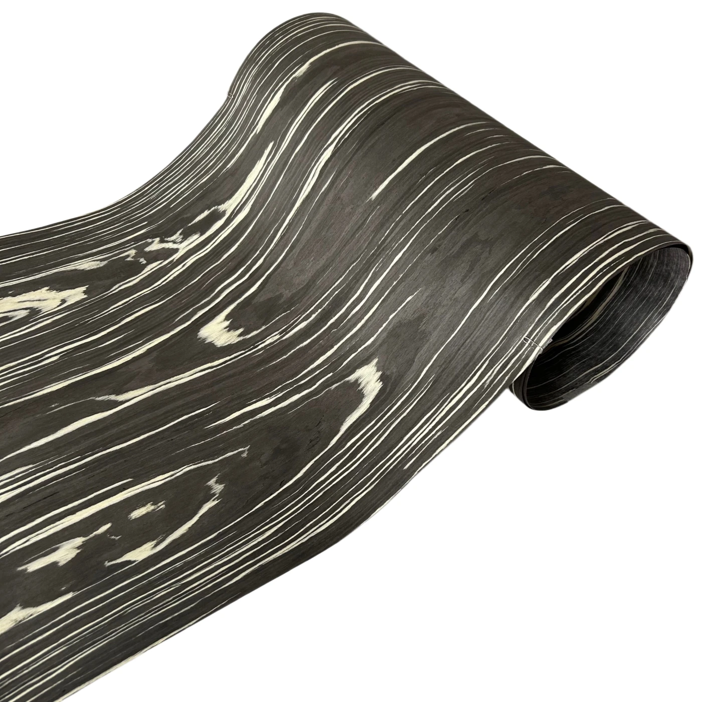 58x250cm Black&White Engineered Wood Veneer, Reconstituted Fleece Backed Butterfly Composite Sheet for Furniture Renovation