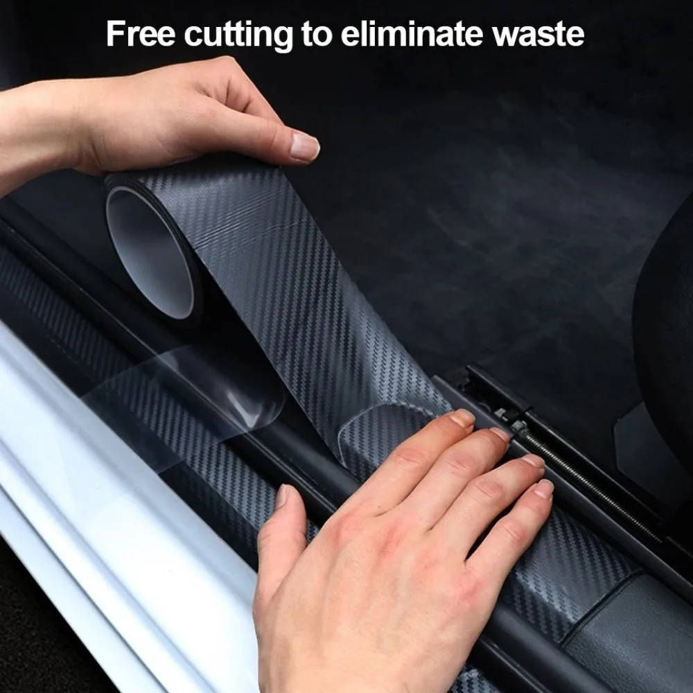 شريط نانو من ألياف الكربون ملصق سيارة ثلاثي الأبعاد ذاتية اللصق حماية متينة حامي مرآة الباب عتبة جسم السيارة #3
