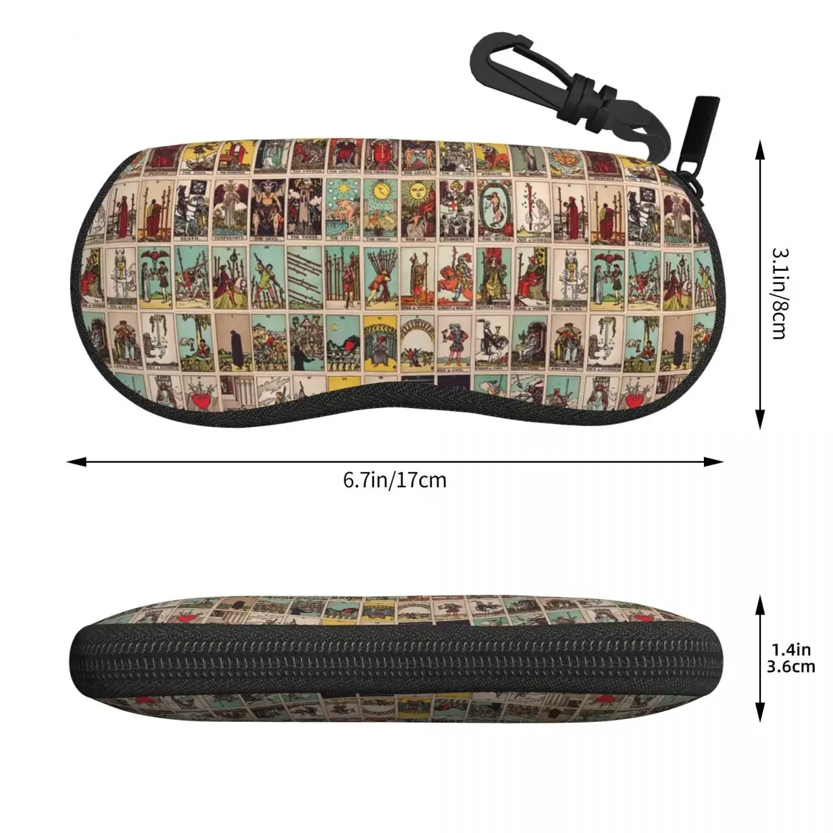 The Major Arcana Of Tarot Vintage Patchwork Shell Glasses Case Portable Sunglasses Box Women Men Soft Eyeglasses Bag Pouch