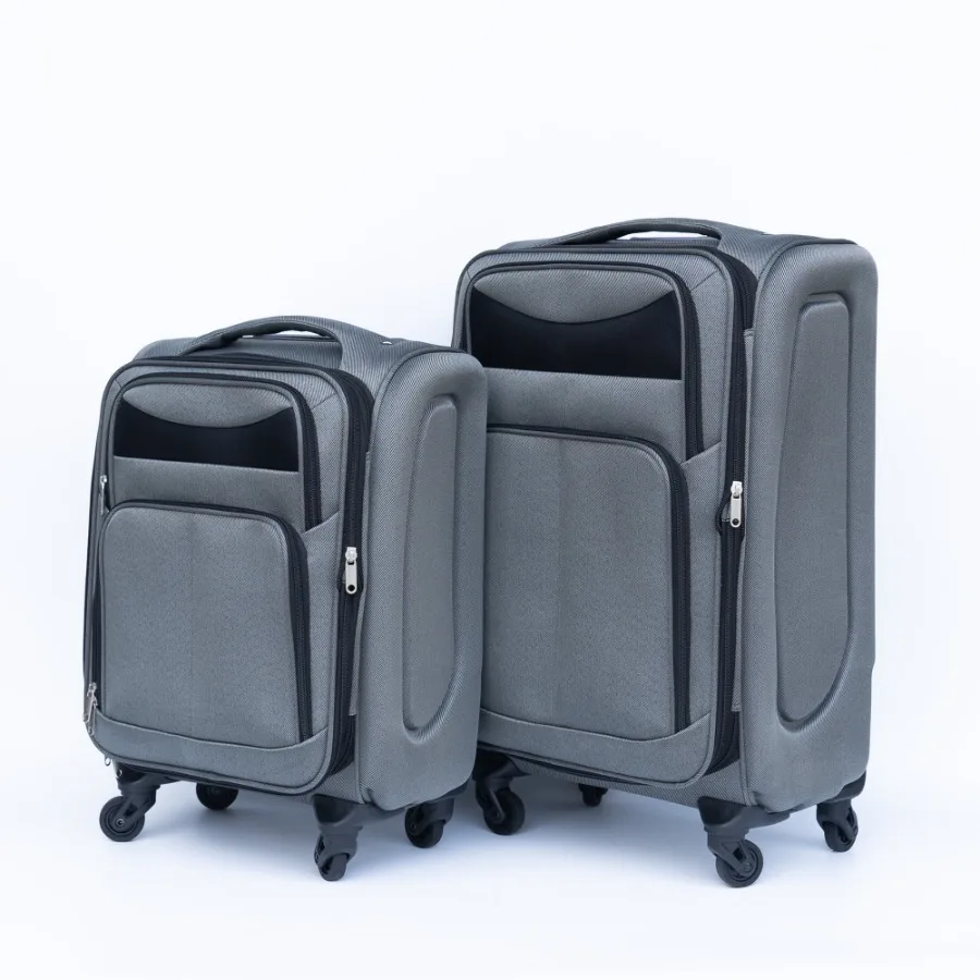 

Two-piece suitcase suitcase set Oxford trolley case without password lock universal wheel 20 24 Gray