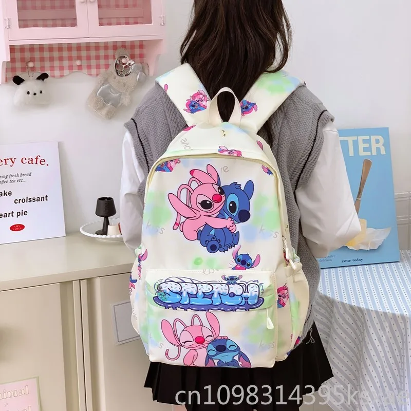 Disney Stitch Backpack for Kids Large Capacity Cute school Bookbag Double Straps Elementary Student Daypack Travel