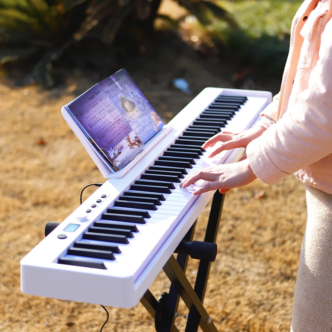 SLADE 88 Keys Electronic Piano Foldable Electronic Organ Keyboard Instrument 128 Tone MIDI Output With Bag Accessories