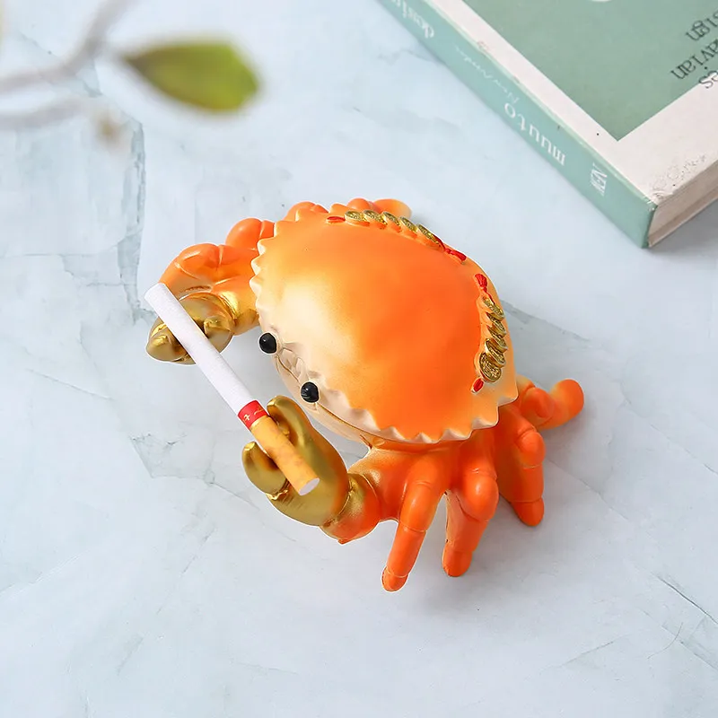 

Креативная пепельница в форме краба с крышкой, модная, изысканная, для дома и офиса, новая, в китайском стиле, роскошная настольная пепельница, декор для дома