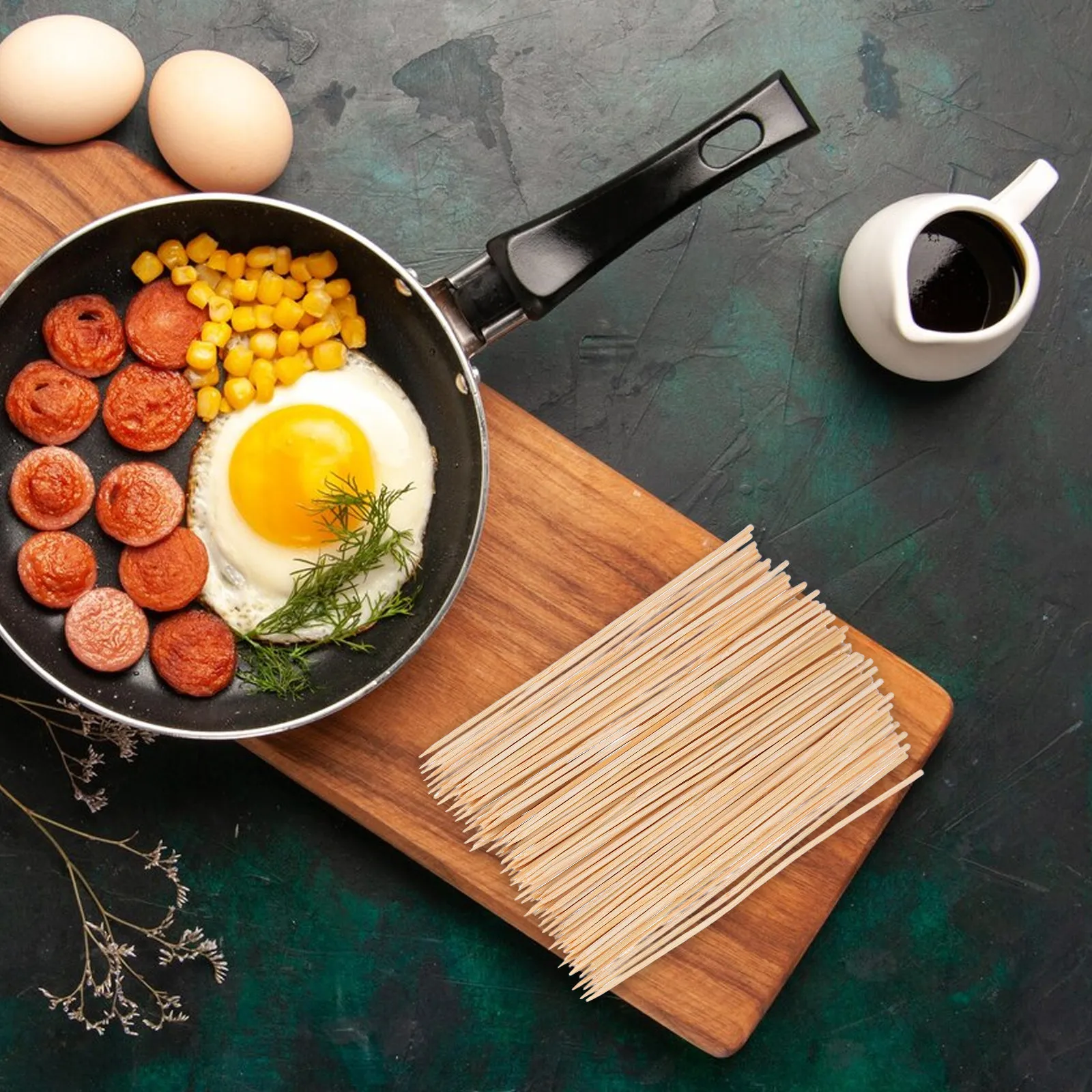 

100 шт. деревянных шампуров для барбекю с плоским концом, без осколков, для гриля, кебабов, фруктовых шашлыков, для кухни и приготовления пищи