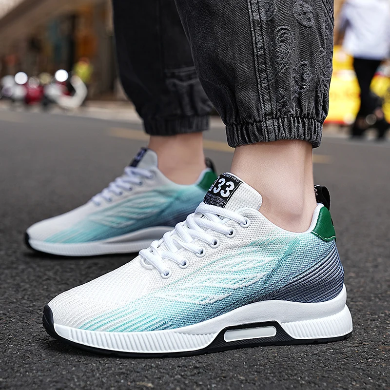 Men's sports shoes Height-increasing insoles 6cm Casual shoes Soft sole comfortable Durable Breathable fabric larger size 37-46
