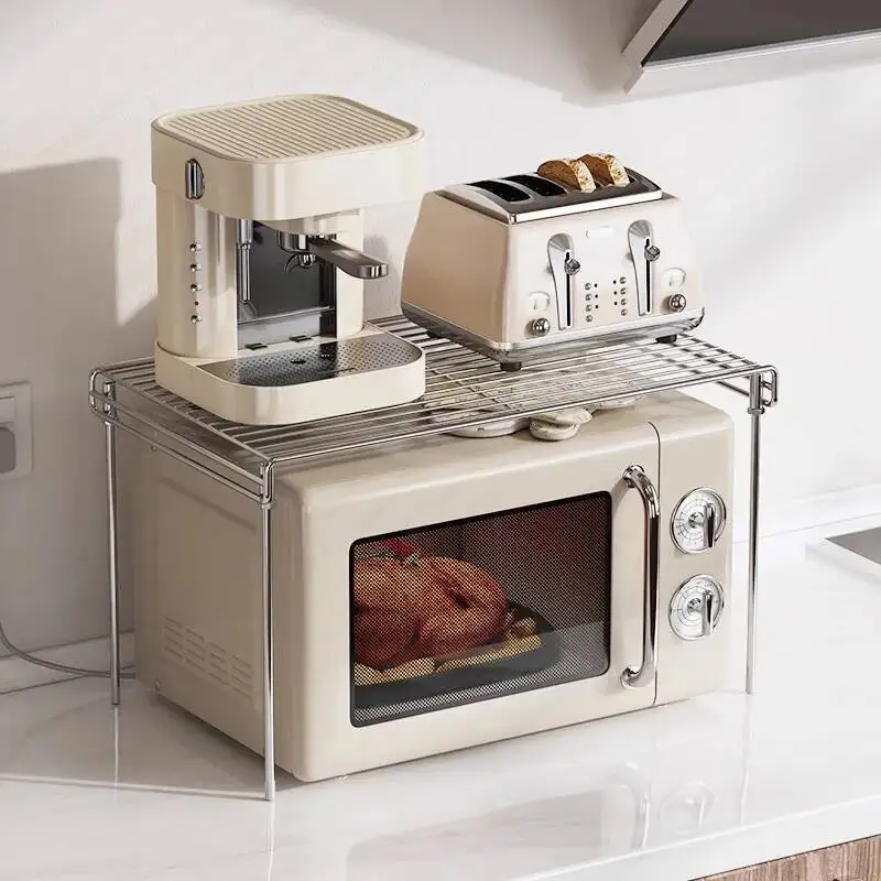 

Oven Rack Sorage Space-Saving Microwave Stand Countertop Shelf Kitchen Seasoning Cookware Organizer