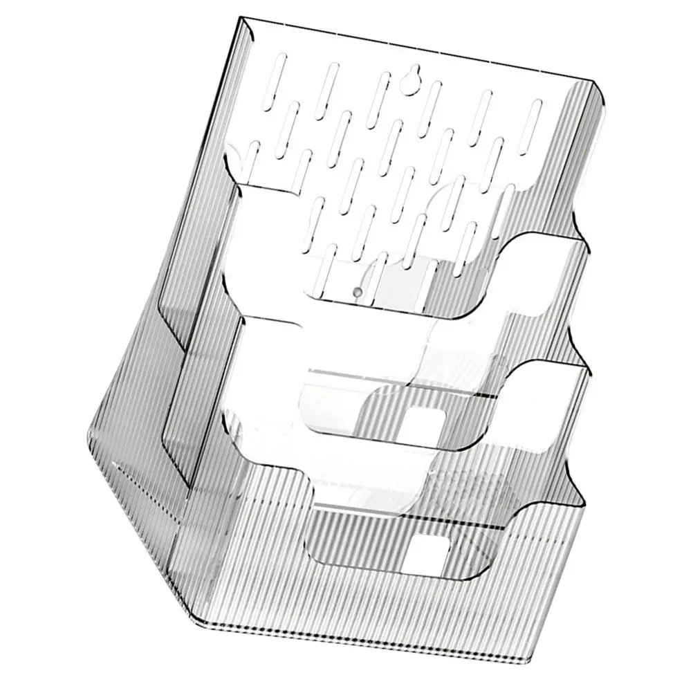 

Sloping Desktop File Rack Transparent Pet Material for A4 Files Books Magazines Brochures Pamphlets Literature Display Storage