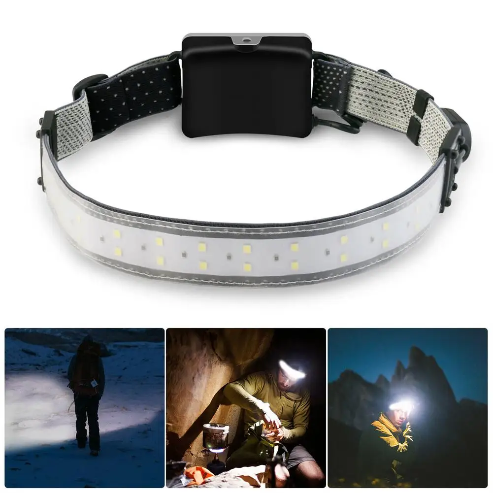 Foldable Led Headlight 3 Mode Ipx4 Waterproof 3-level Dimming Work Light Bar Head Band Lamp Torch Flashlight