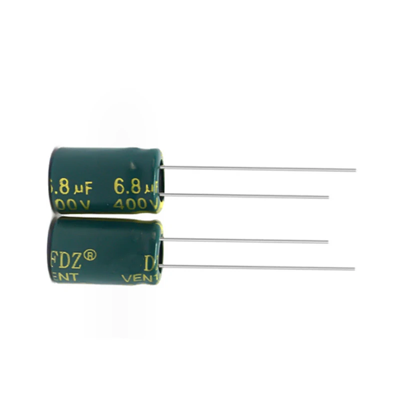 Capacitor eletrolítico de alumínio ESR baixo, 400V, 6.8UF, 8x12mm, 400V, 6.8UF, 400V, 10Pcs