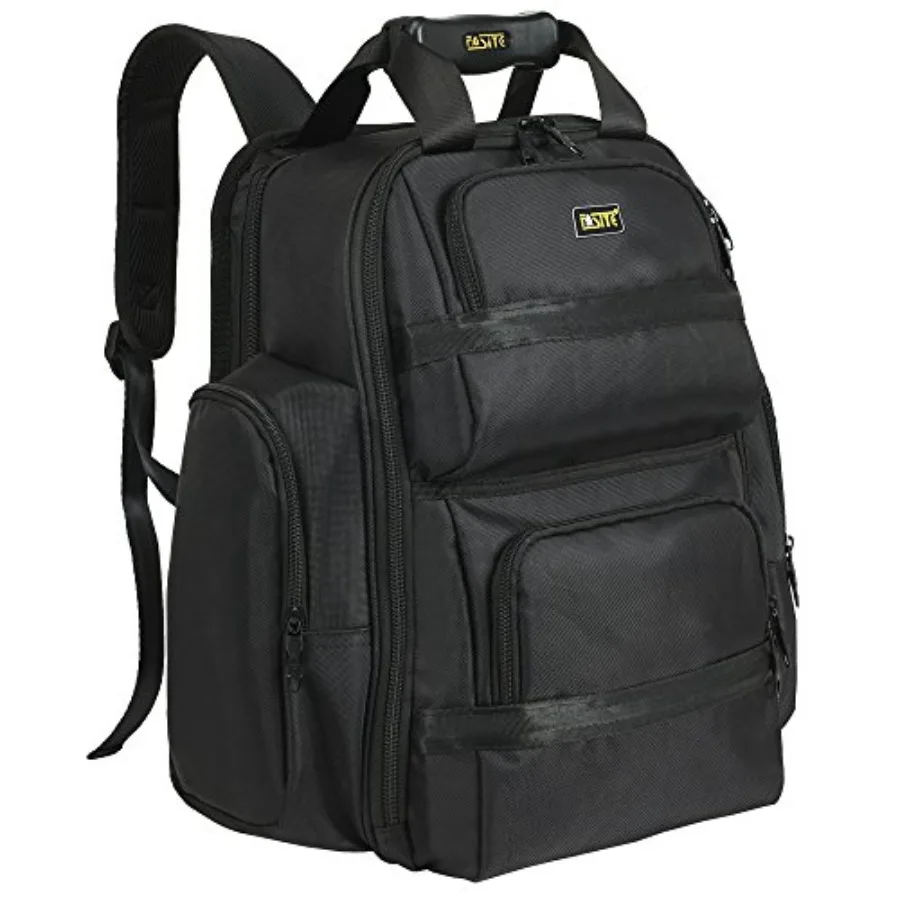 

Tool Bag Backpack - Heavy Duty Professional Storage and Organizer for Contractor Electrician Plumber HVAC Large Front Flap Fit