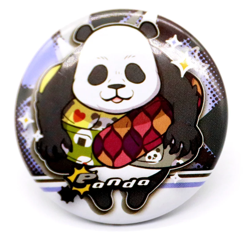 

50MM Anime Game Jujutsu Kaisen Panda Cosplay Brooch Tinplate Badge Backpack Decoration Ornaments Cartoon Mascot Xmas Gift