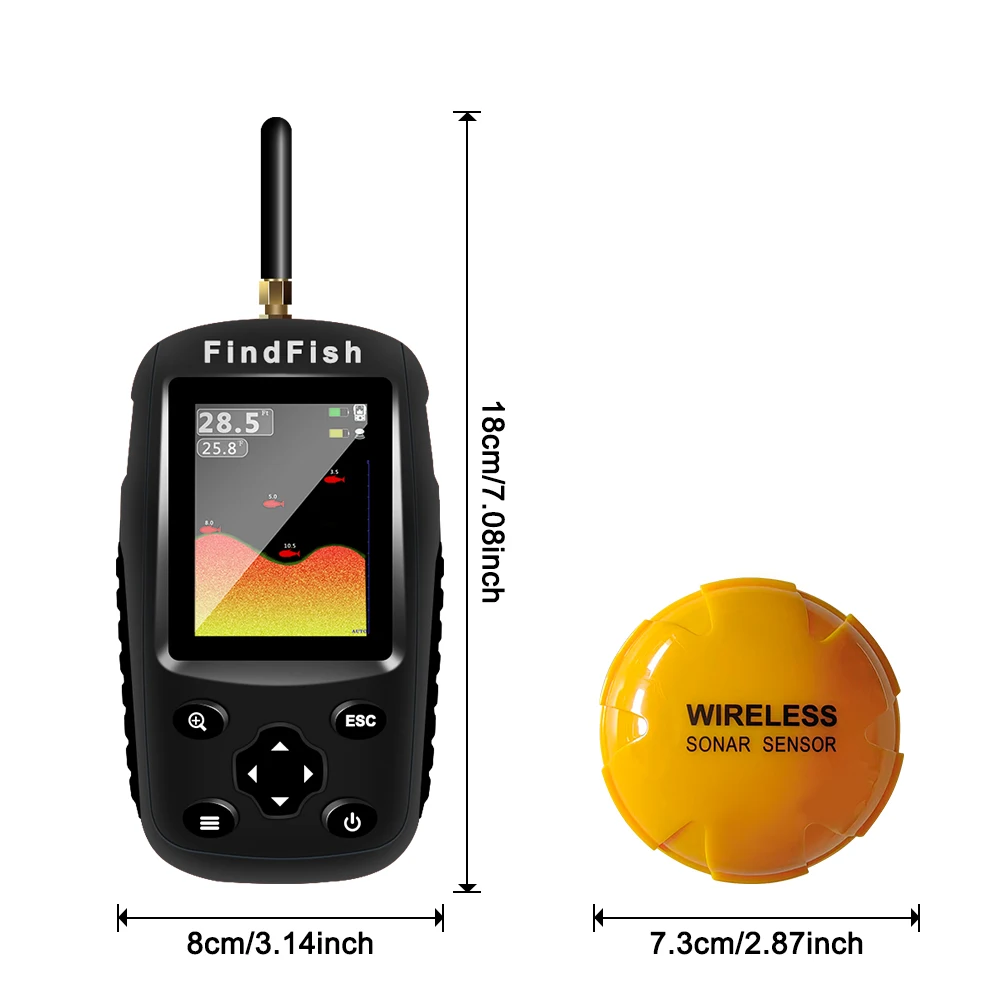 NEW Smart Portable Sonar Fish Finder Boat Depth Fishing Fish Finders Waterproof Handheld Wireless Fishing Finder Kayak Transduce