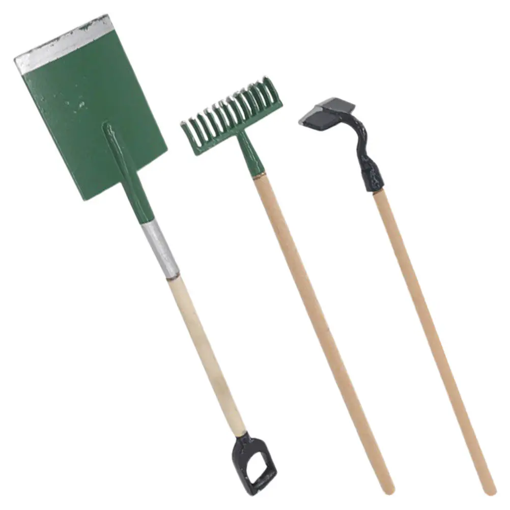 

2Sets Mini House Decoration Accessories Wear-Resistant Mini Farm Tools for Desktop Garden Scene Landscaping Miniature Supplies