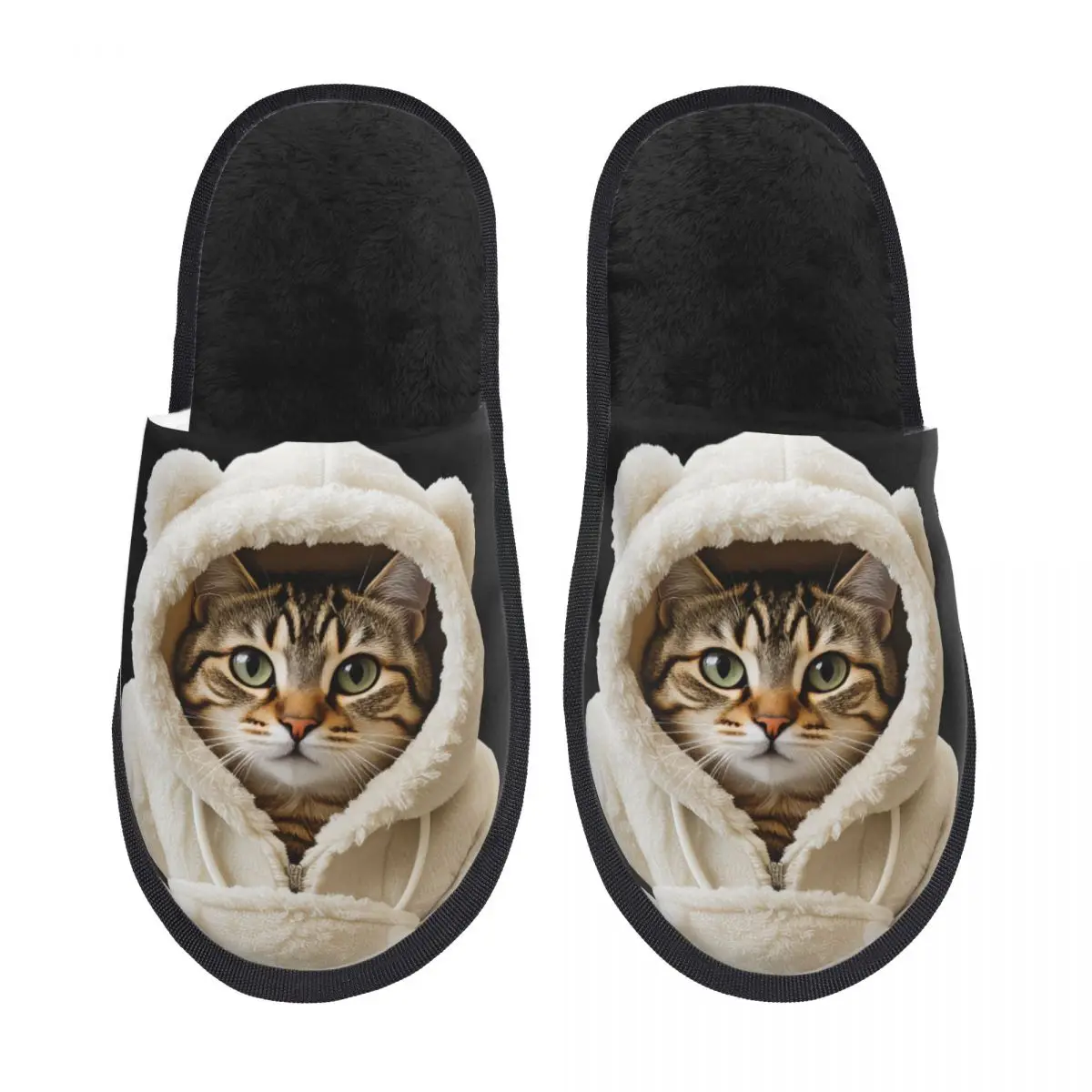 Custom Cute Cat Cozy Scuff With Memory Foam Slippers Women Spa House Shoes