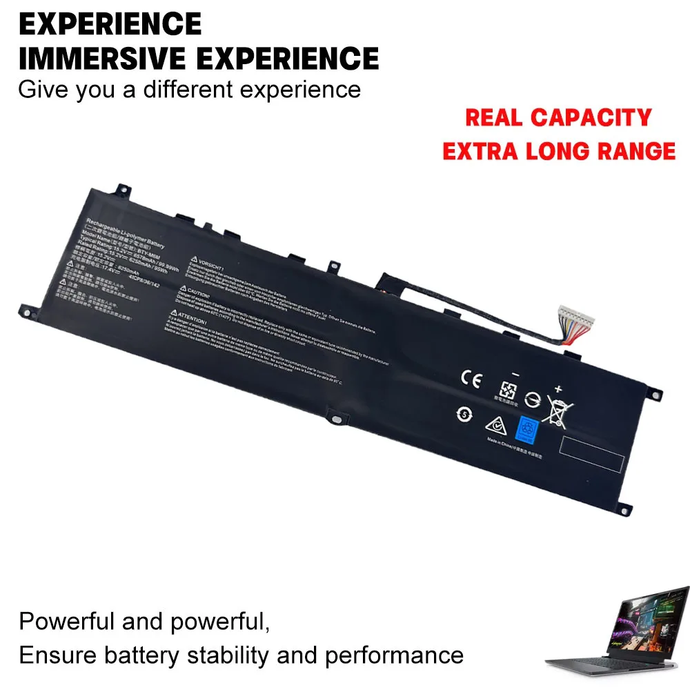 BTY-M6M 15.2V 99.99Wh 6578mAh Laptop Battery For MSI Creator 15 A10SD A10SF GS66 Stealth 10SFS 10SGS 10SE-045 10UG GE66 Raider