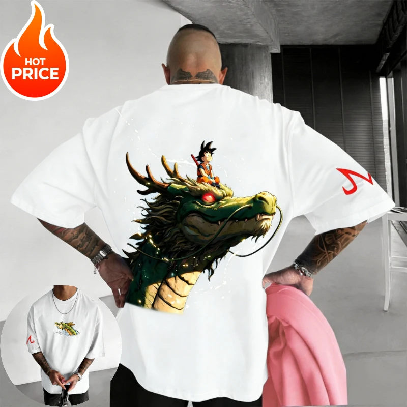 

2026 Dragon Ball Son Goku Saiyan Men New Summer Oversized T-Shirt Harajuku Vintage Loose Streetwear Casual Short Sleeve Top Tee
