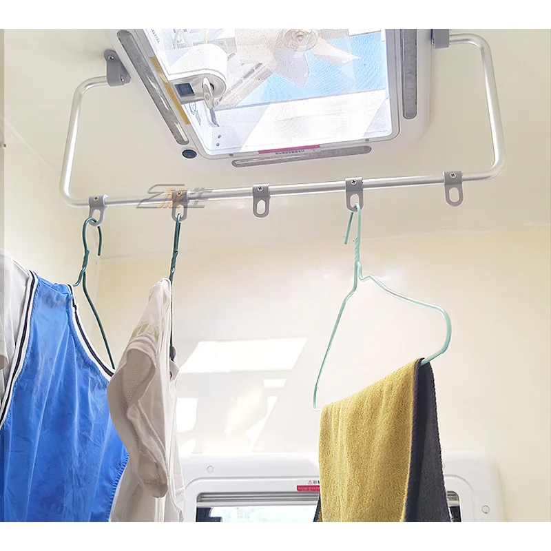 RV bathroom folding drying rack, sojourn car bathroom roof hanging clothes rod, universal clothes drying