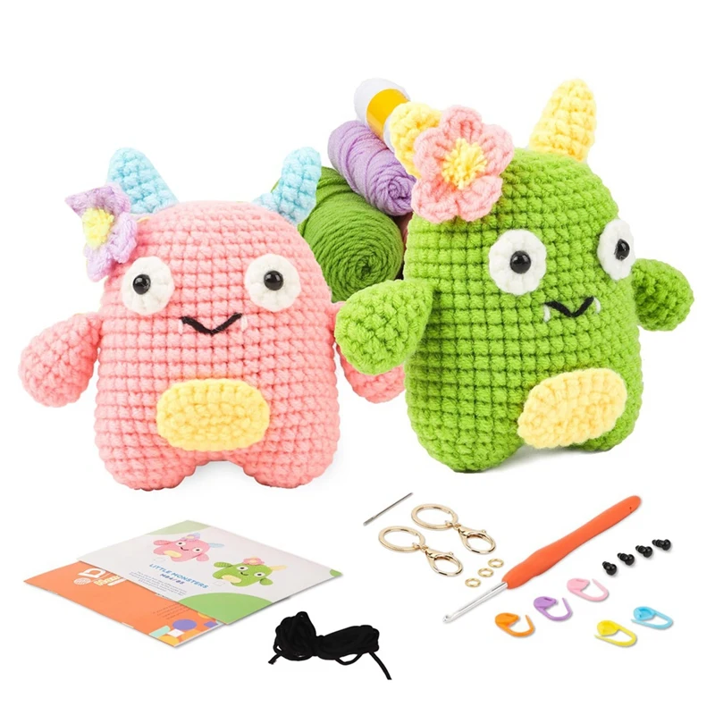 

Crochet Kit For Beginners, Step-By-Step Video Tutorials, Crochet Kits For Adults And Kids, 2 PCS Animal Crochet Hook Set Durable