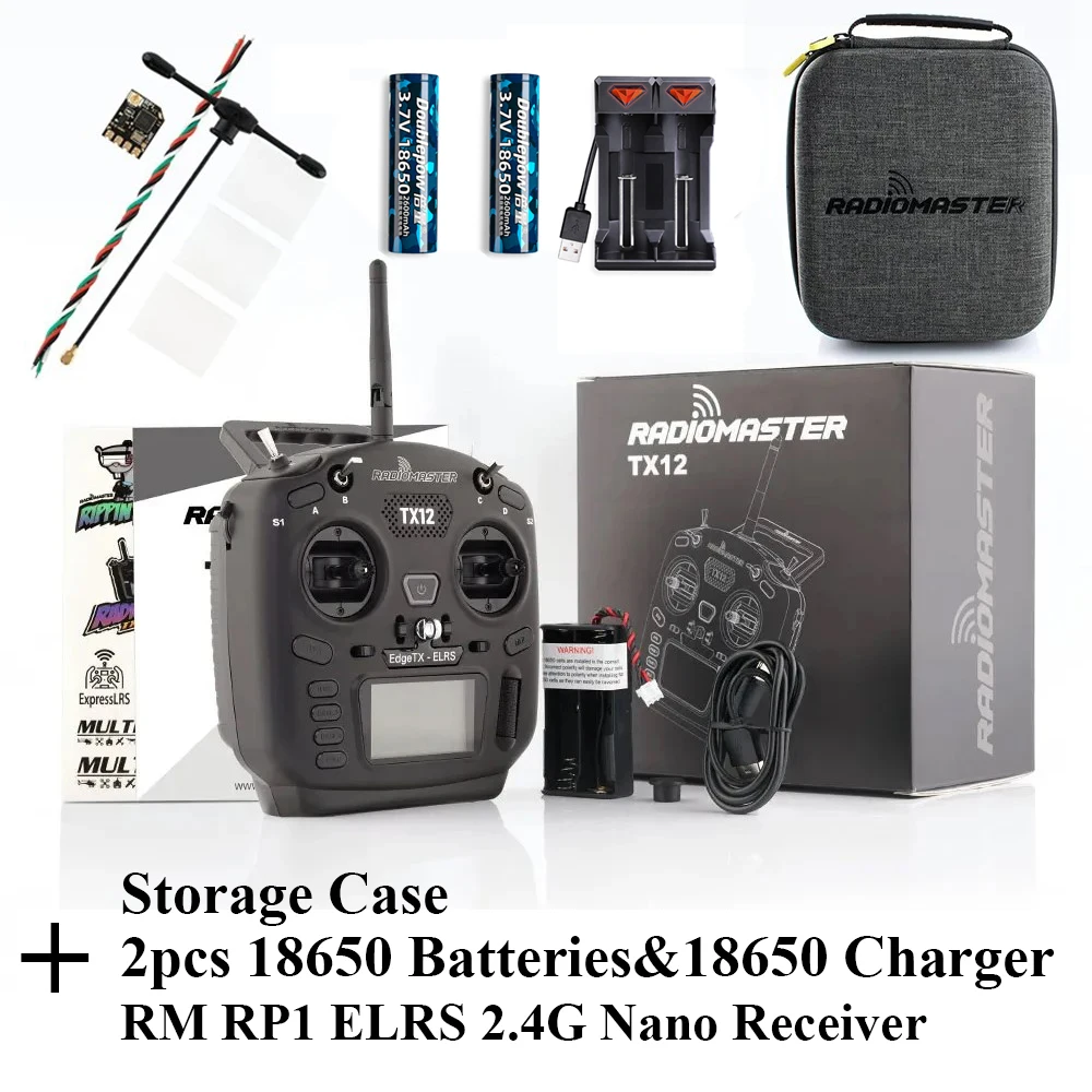 RadioMaster TX12 MKII ELRS EdgeTX OpenTX FCC LBT M2 16CH Hall Gimbals Multi-Module Compatible Radio Control Transmitter