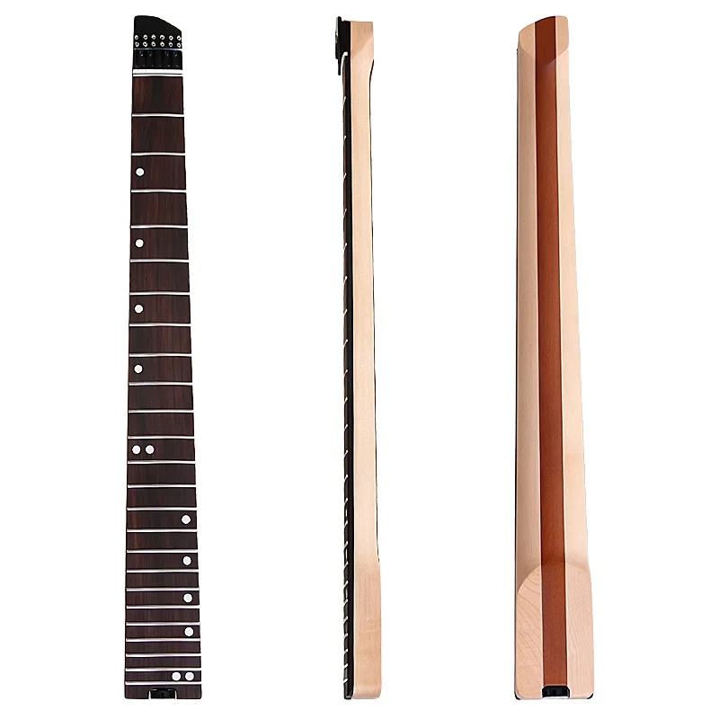Headless Electric Guitar Neck for 6 String Guitars 24 Frets Electric Guitar Neck 5.6cm Width Rosewood Fingerboard with Turntable