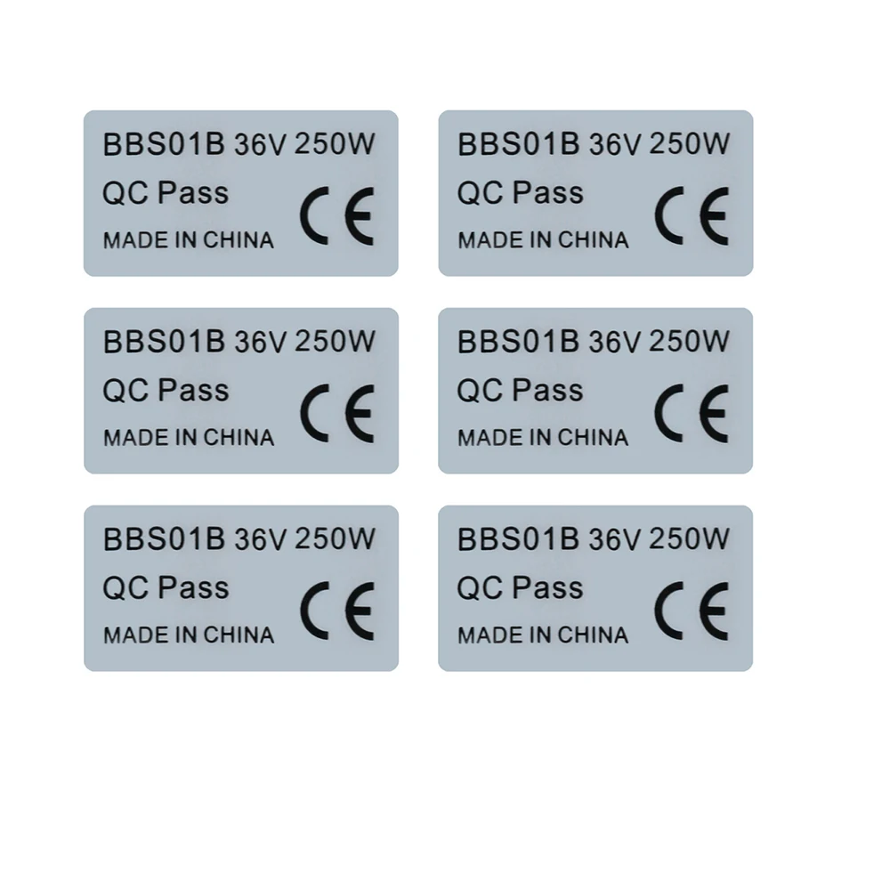 6PCS 36V 250W Bafang Mid Drive Motor PVC Sticker for BBS01/02 BBSHD eBike Motor Electric Bicycle Conversion kit Label Tags