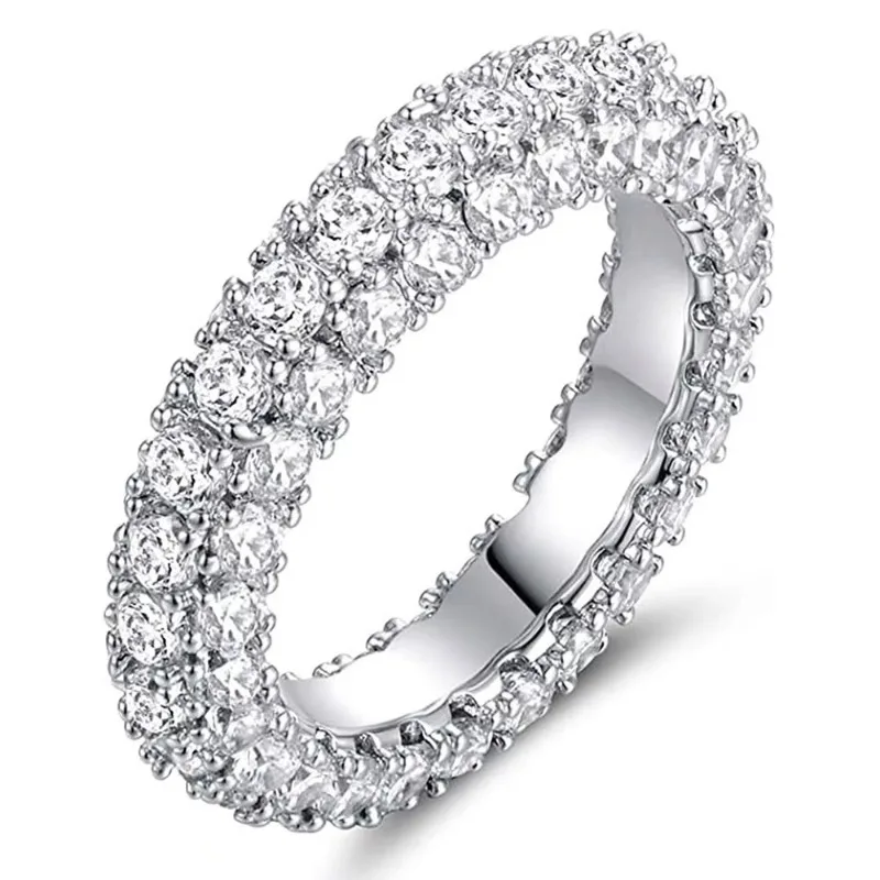 Romantic Lovers Lab Diamond Ring 925 Sterling Silver Party Wedding Band Rings for Women Men Promise Engagement Jewelry Gift