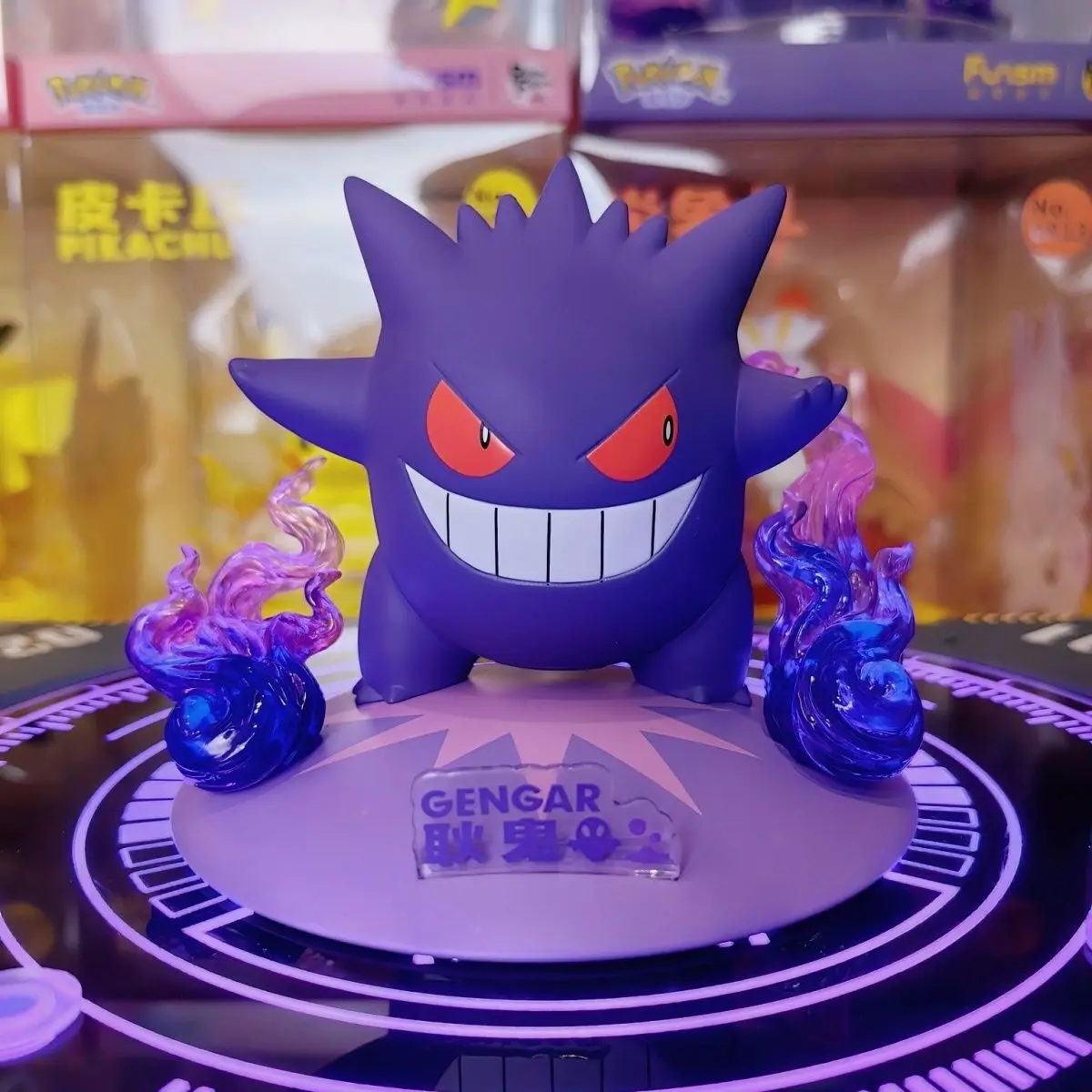 Genuino Pokémon Playism Geng Ghost Pikachu Hada Eevee figura pequeña adornos de Pokémon