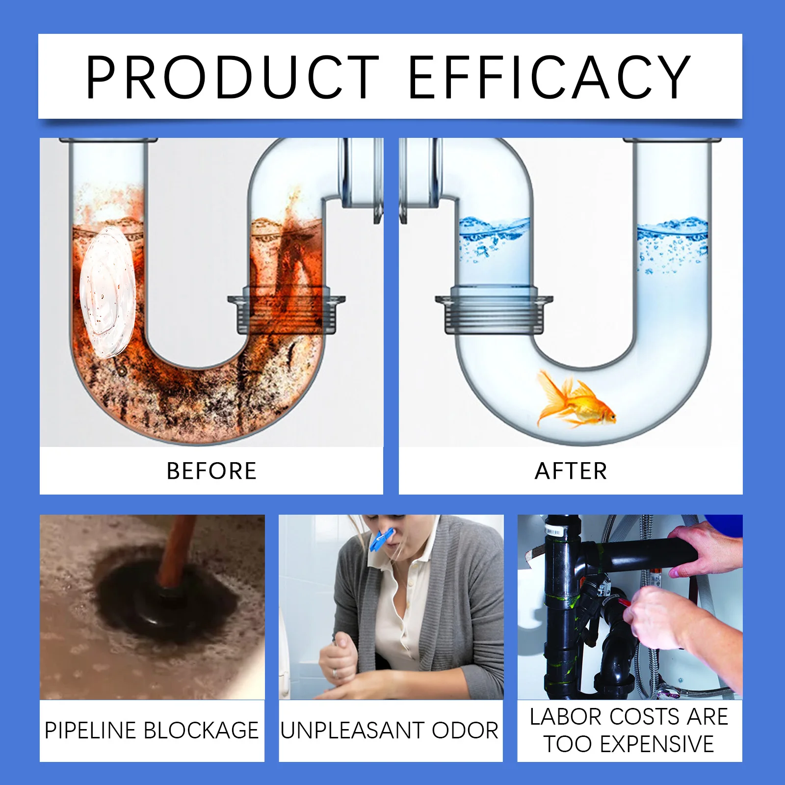 Drain Unblocker Liquid for Kitchen and Bathroom Fast Clog Dissolver Removes Grease Hair and Limescale No Tools Needed 100ml