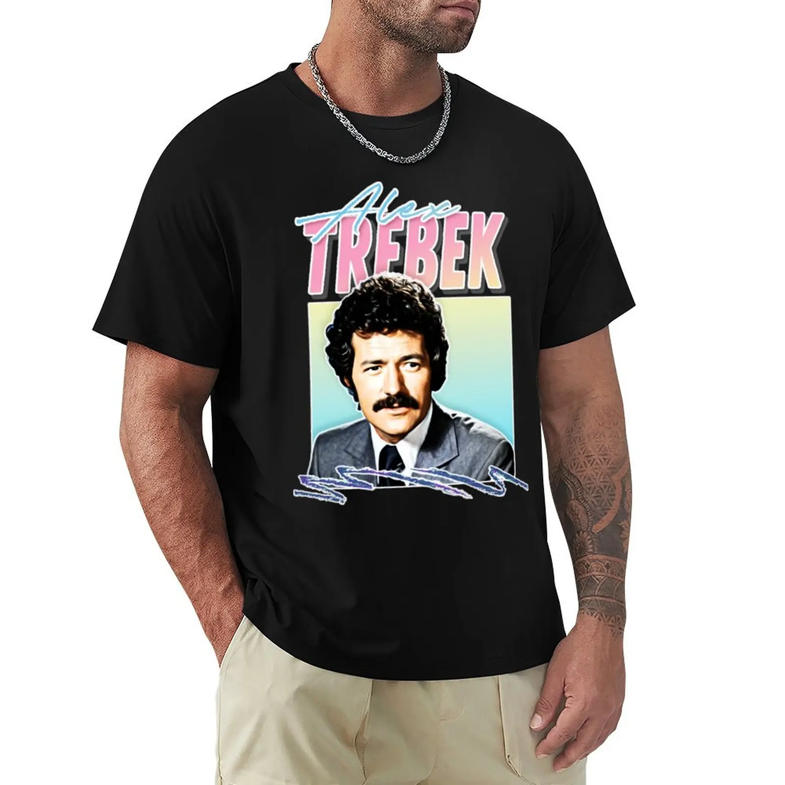 

Alex Trebek Retro Vintage Aesthetic T-Shirt graphic shirts man clothes korean fashion workout shirts for men