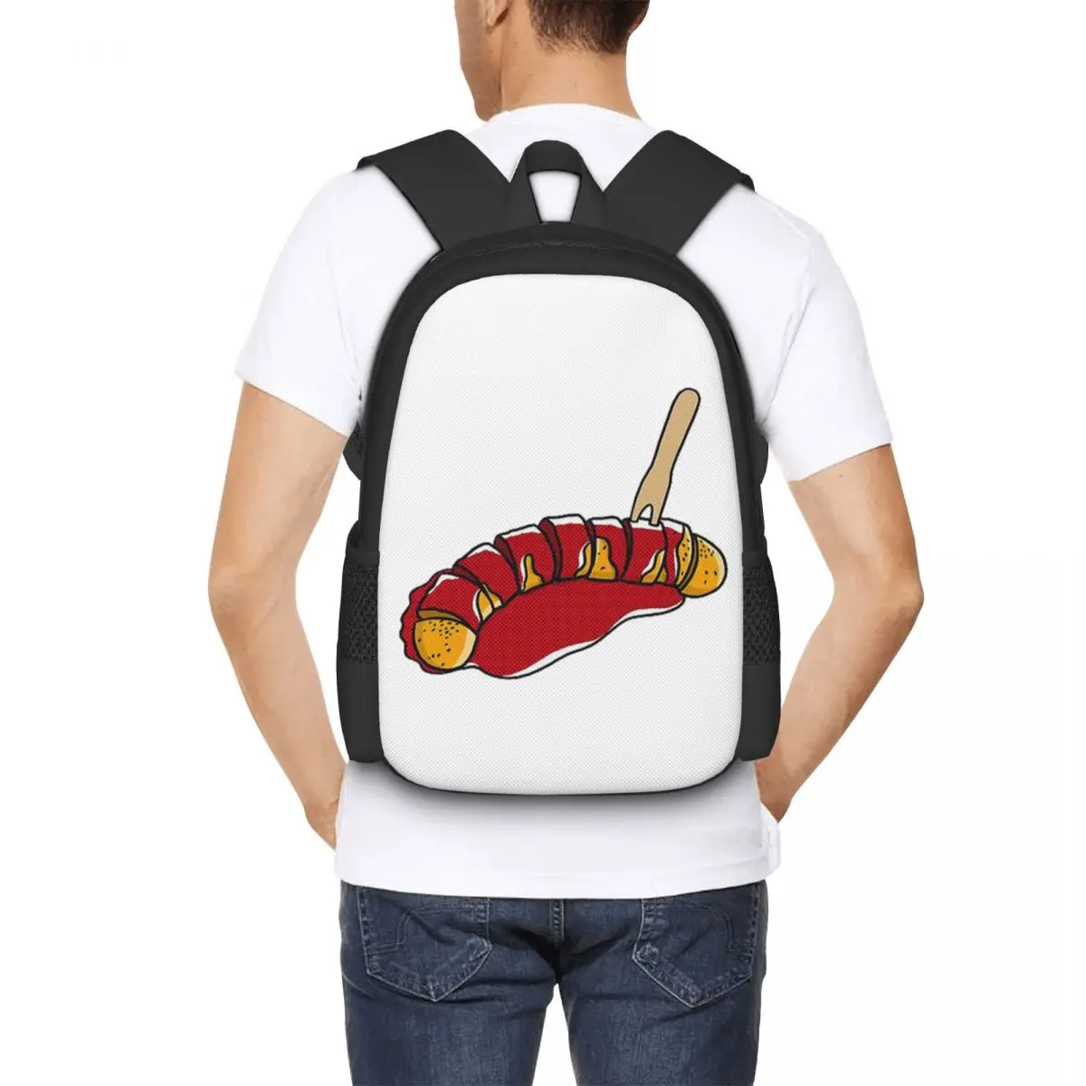 

Рюкзак Currywurst Pure Student Backpack, школьная сумка, походный рюкзак для путешествий, модная сумка для книг, сумки на плечо для мужчин и женщин