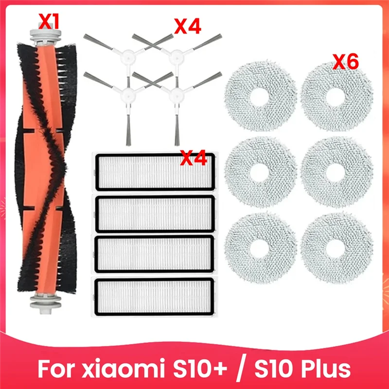 ABRW-Per Xiaomi Robot Aspirapolvere S10+ / S10 Plus Accessori Spazzola Laterale Principale Filtro Hepa Mop Panno Parti di Ricambio