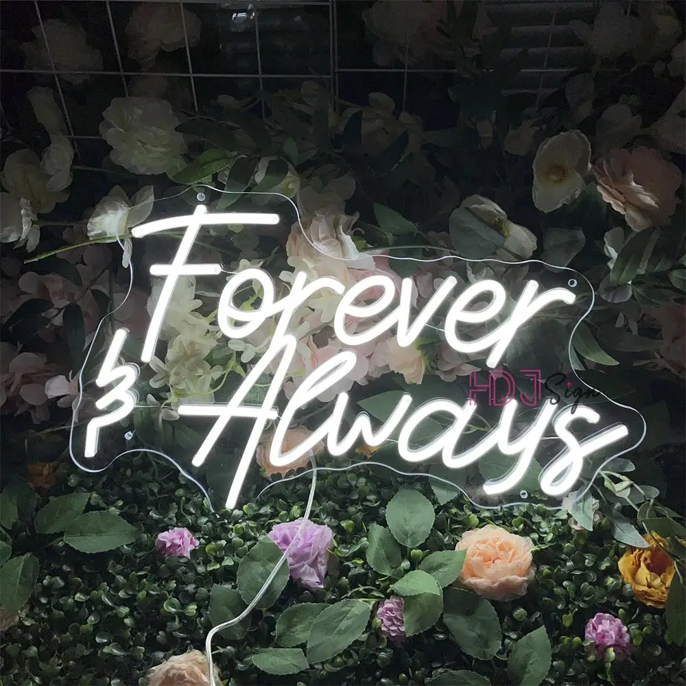 Forever Aways Neon Sign สําหรับงานแต่งงานนีออนไฟ Led ป้ายตกแต่งห้องนอน Party Living Room Wall Decor โคมไฟนีออน