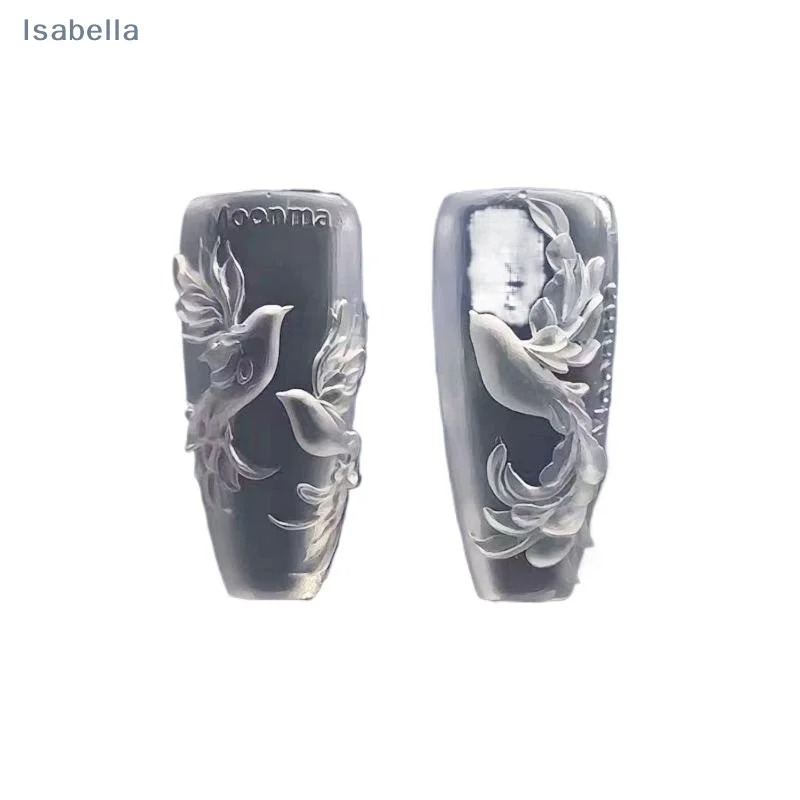 ★ ★ ★ 3D Relief Pigeon Silikon Nail Art Form Transparente Vorlage Maniküre Design Werkzeug