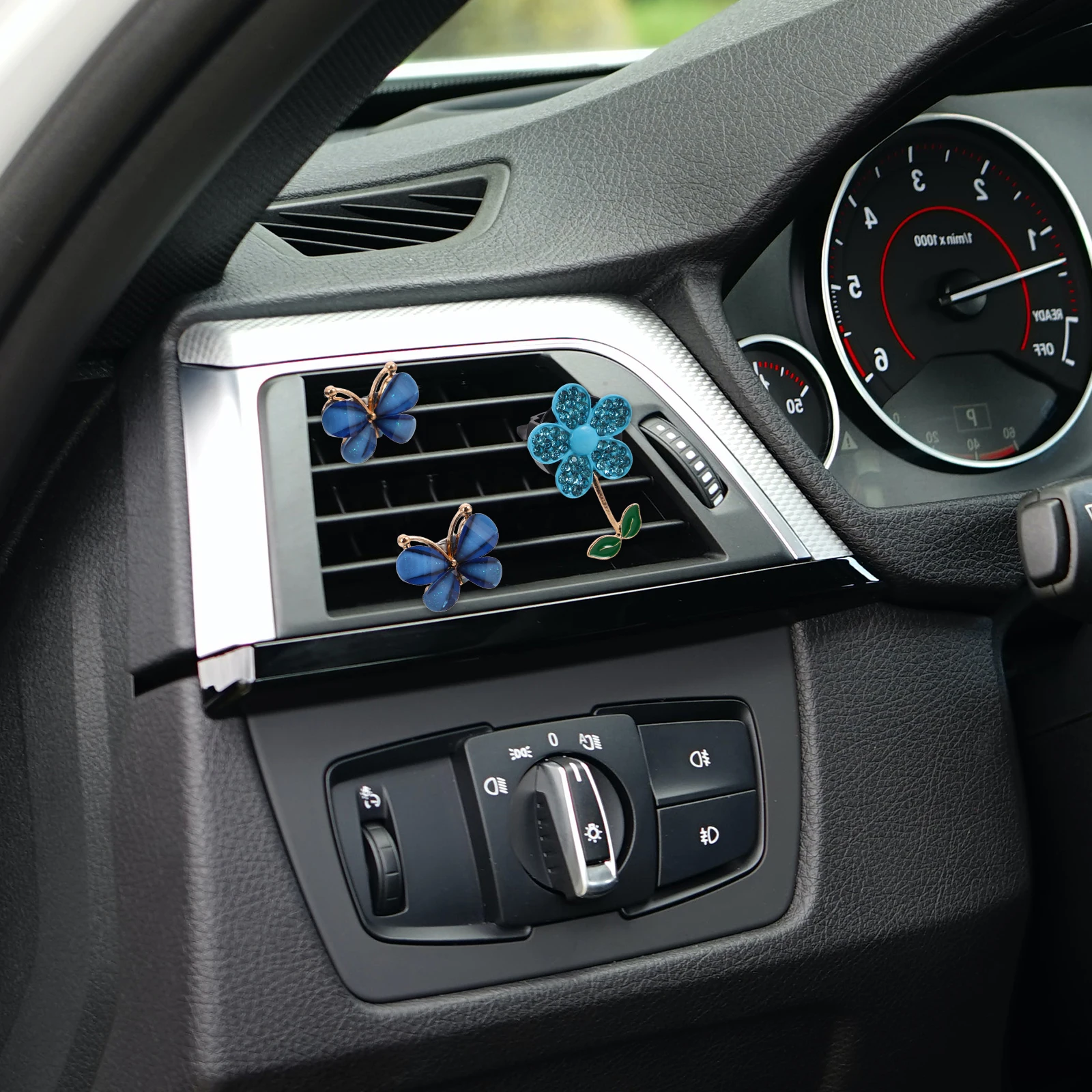 

Car Air Vent Clip Flower Accessories Rhinestone Elegant Stylish Fashion Girly Car Interior Decor Aesthetic Charm