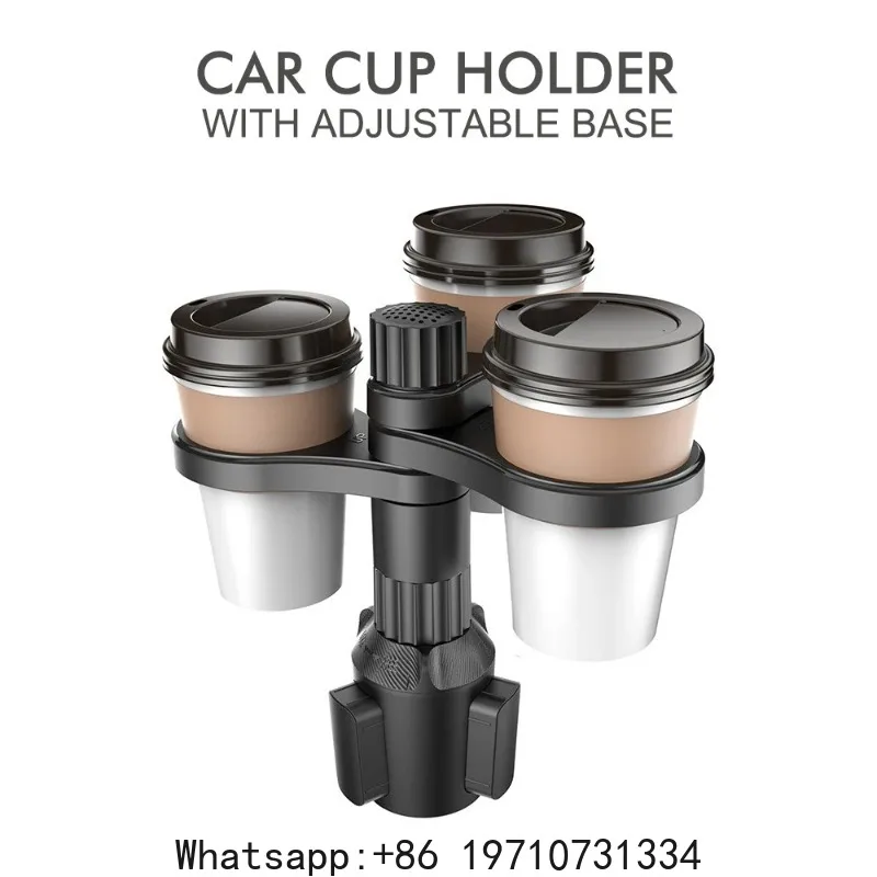 3 In 1 Car Cup Holder Expander Adapter 360 Rotating Insert Drinks Support Adjustable Base Car Cup Mount Beverage Bottle Bracket
