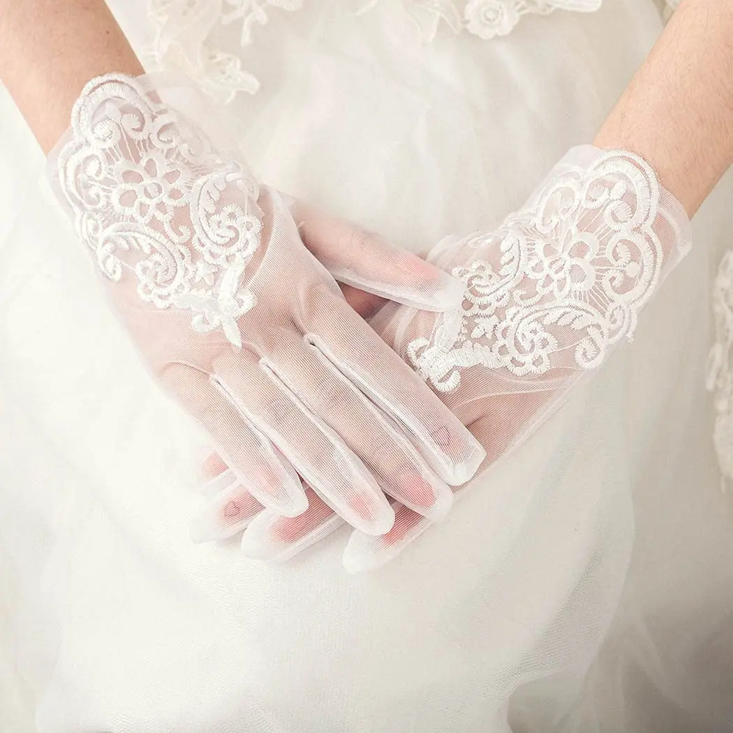 Gants en dentelle brodée pour patients, gants d'opéra, soirée de mariage