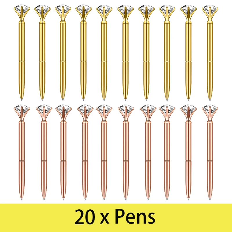 20Pcs Diamond Pen Cute Beautiful Ballpoint Pen Suitable For Wedding Colleagues Crystal Gift