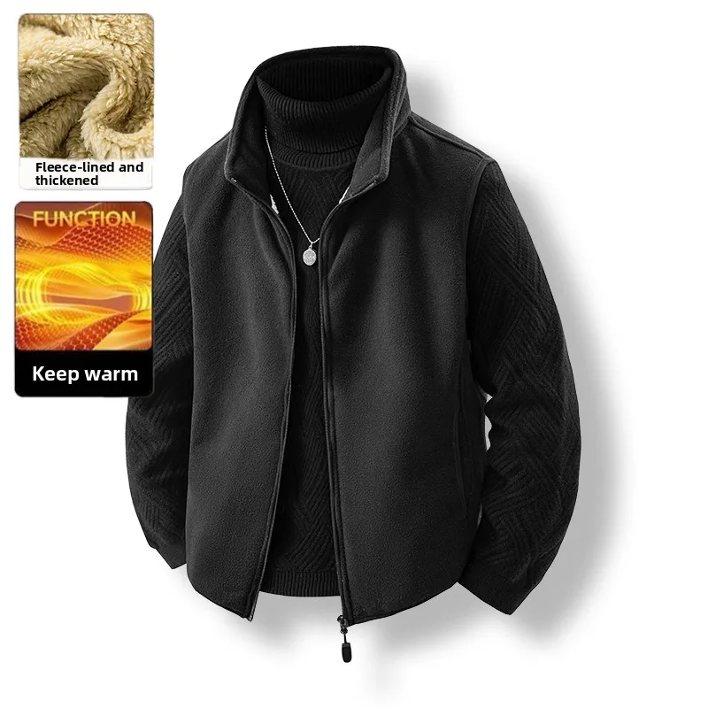 سترة بسيطة بياقة واقفة كاجوال وعصرية بلون سادة سترة مبطنة بالقطن دافئة للخريف والشتاء في الهواء الطلق سترة قطنية #3