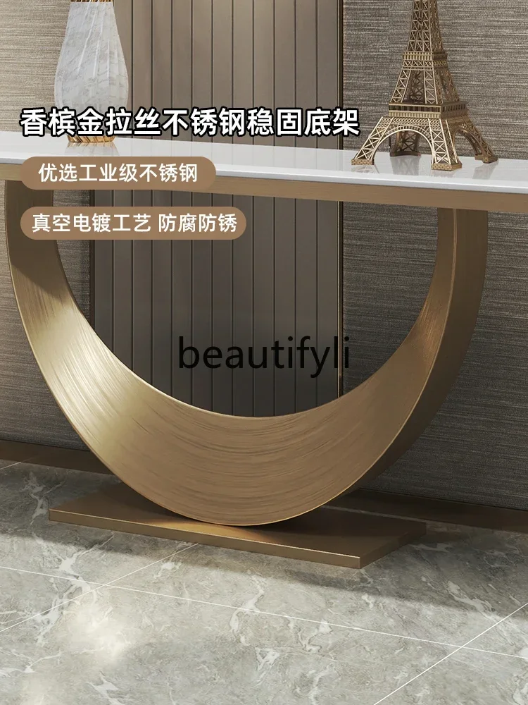 

Italian simple luxury jade spar, light luxury modern entrance table for home use, entrance platform a16