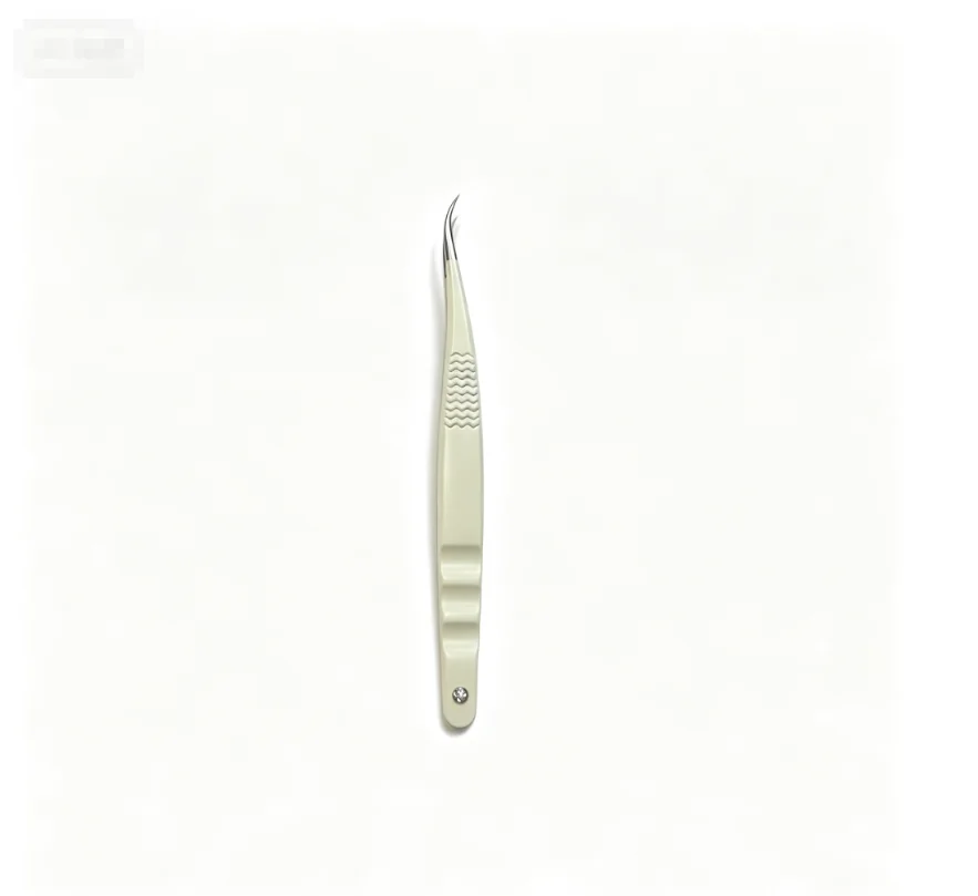 Ukrainian Penguin Eyelash Extension Tweezers High Precision Curved Hook Tip Stainless Steel Anti Slip Handle Volume Lash Bloomin