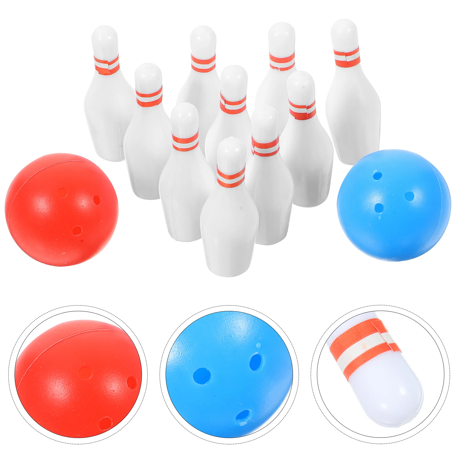 2 Sets Spielzeug-Bowlingball, handgefertigtes Dekor, Miniatur-Harz, Modellsammlung, Hauszubehör, kleine Verzierung