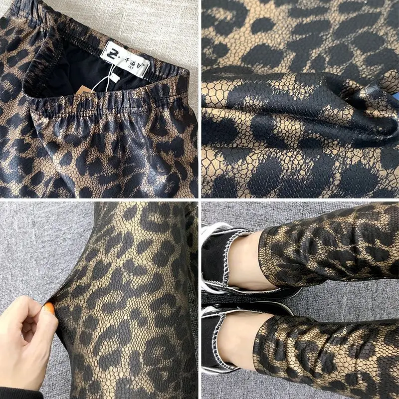 Leggings deportivos con estampado de leopardo para mujer, ropa de calle informal de cintura alta, pantalones largos para correr, Yoga, gimnasio,