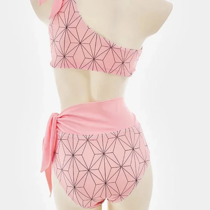 Traje de baño Demon Slayer Kimetsu No Yaiba Cosplay Anime Kamado Nezuko verano vacaciones en la playa traje de baño Bikini traje de baño para mujer